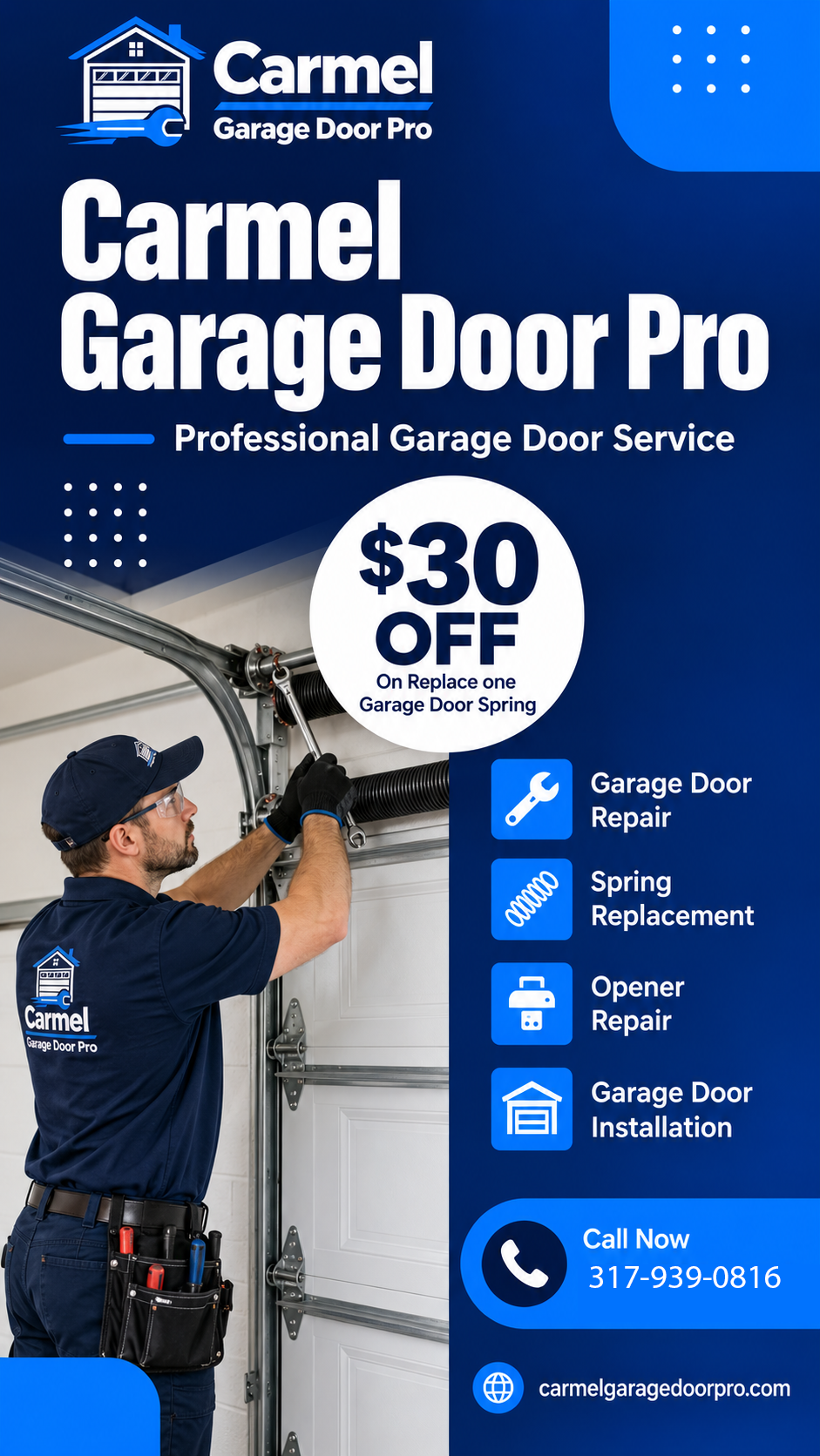 $25 off Carmel Garage Door Pro repair coupon