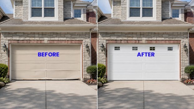 Carmel Garage Door installation before after 