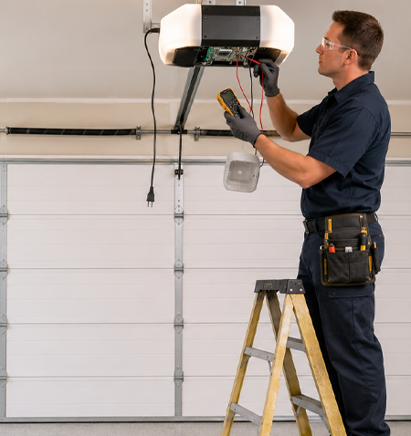 repairing a ceiling-mounted garage door opener