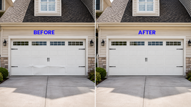 Carmel Garage Door panel before after