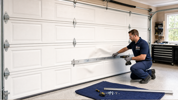 Carmel Garage Door Pro technician inspecting