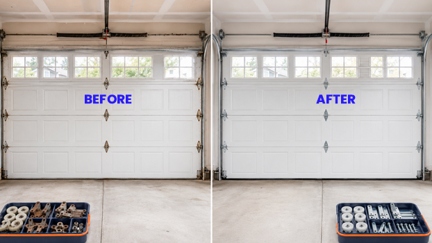 Carmel Garage Door parts before after