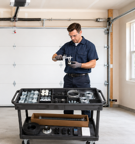 organizing garage door replacement parts